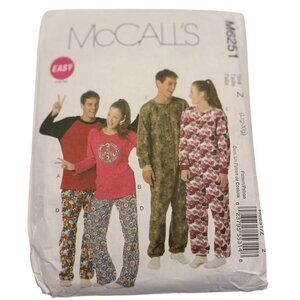 McCalls M6251 Loungewear Men's Women's Pajama Tops & Bottoms L-XL Uncut